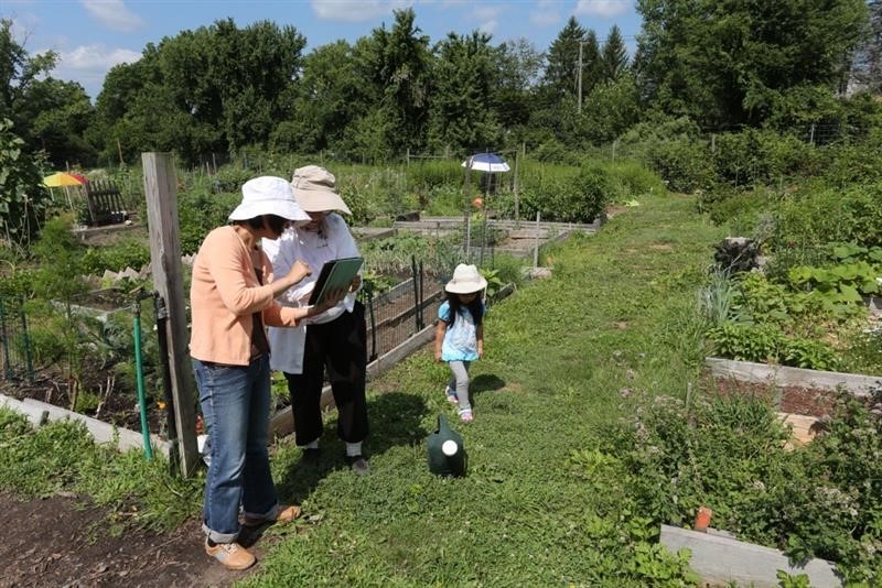 地域住民の方へのインタビューの様子（ニューヨーク郊外）