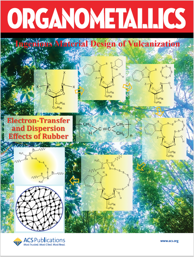ゴムの加硫反応機構の1つを解明した!
Organometallics,41,1942(2022)から許可を得て転載,
Copyright 2022 American Chemical Society.