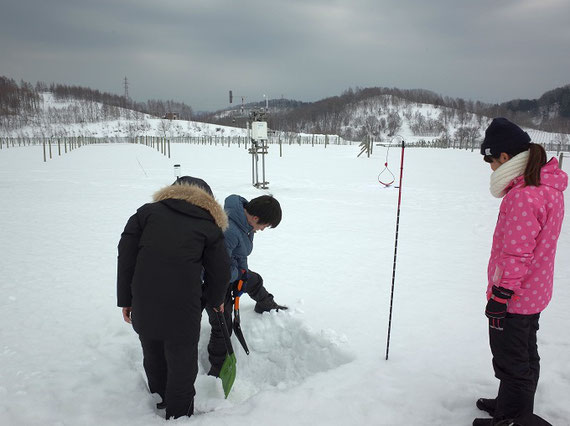 研究室の学生と行った、北海道での積雪調査実習