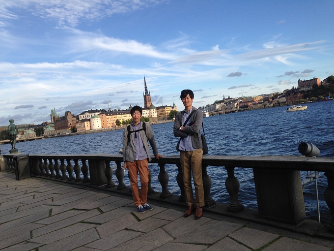 学会発表のために訪れたスウェーデンにて、山根隆宏先生と